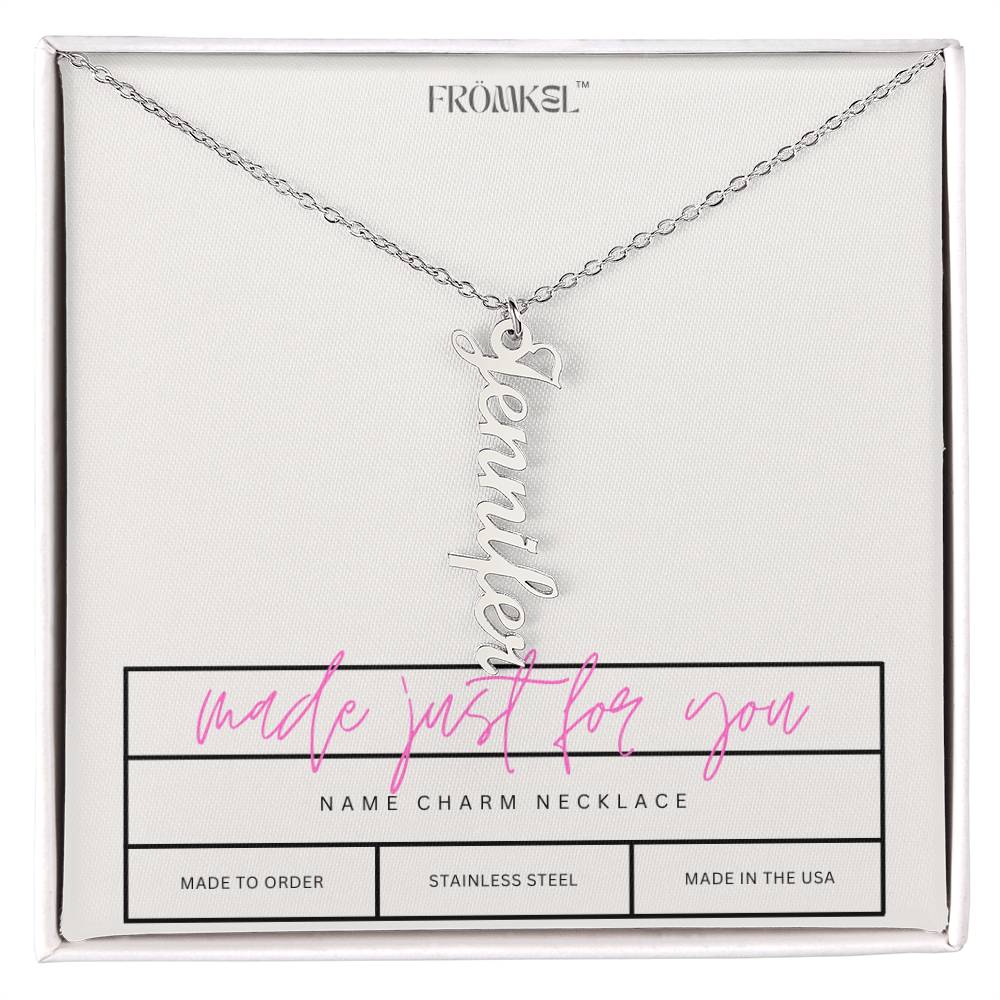 Vertical Name Necklace- Script