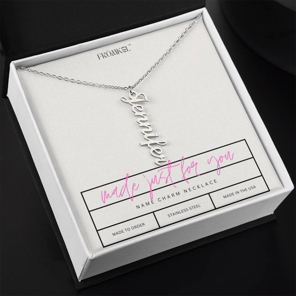 Vertical Name Necklace- Script