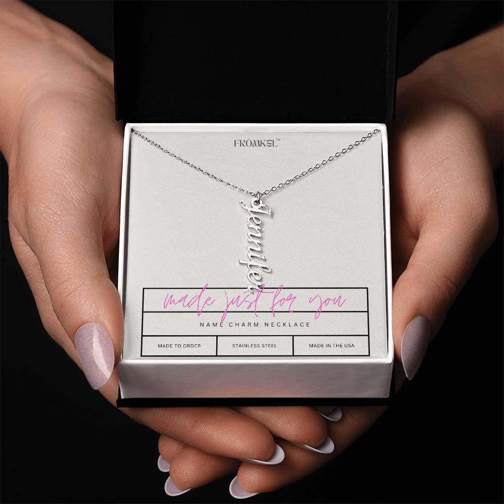 Vertical Name Necklace- Script