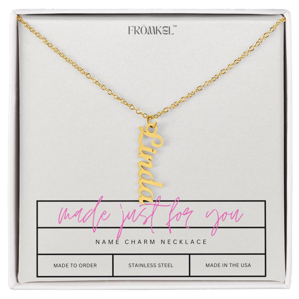 Vertical Name Necklace- Script