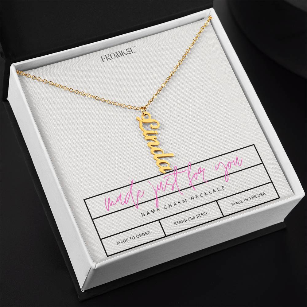 Vertical Name Necklace- Script