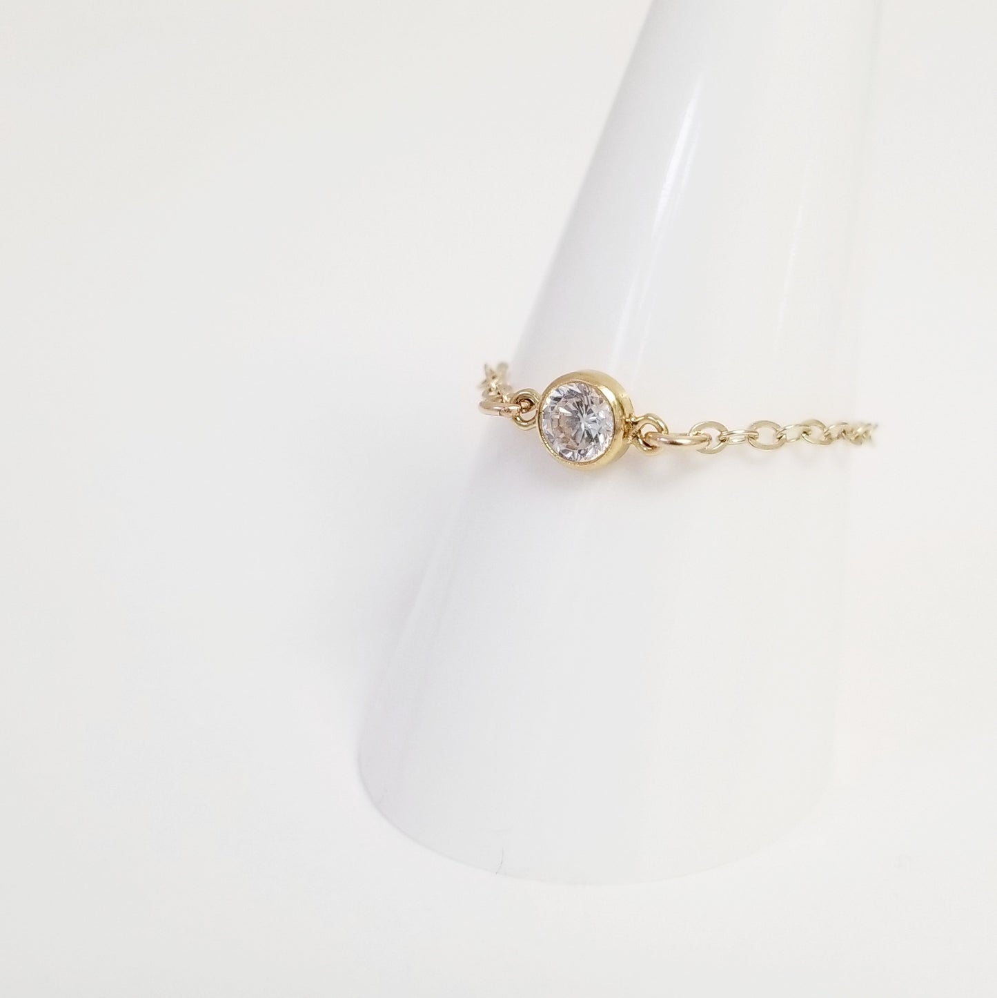 Chain Ring with CZ Stone | Chain Ringlet™