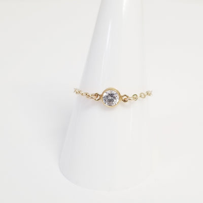 Chain Ring with CZ Stone | Chain Ringlet™