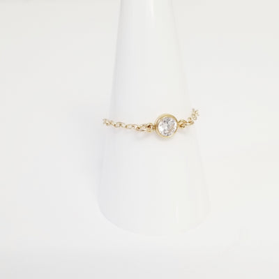 Chain Ring with CZ Stone | Chain Ringlet™