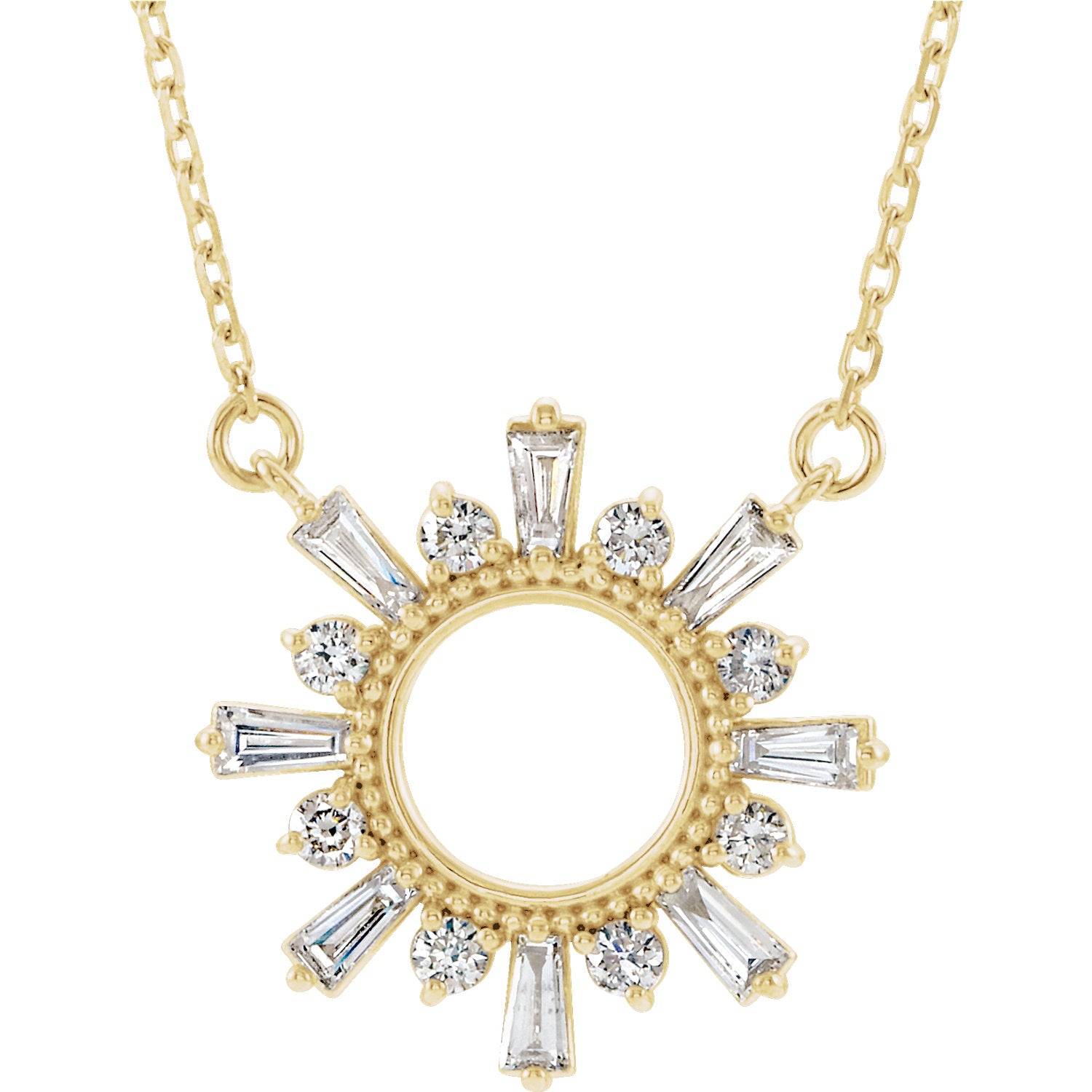 Diamond & Gold Sunburst Necklace
