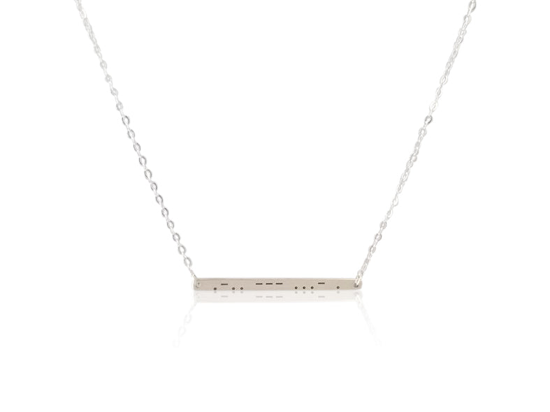 "love" in Morse Code Necklace